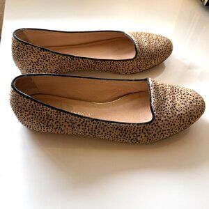 Loeffler Randall Leopard Print Pony Hair Flats - Size 6.5